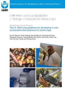 Refinement and standardization of storage procedures for clonal crops. Global Public Goods Phase 2. Part 3: Multi-crop guidelines for developing in vitro conservation best practices for clonal crops
