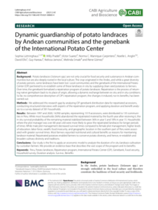 Dynamic guardianship of potato landraces by Andean communities and the genebank of the International Potato Center