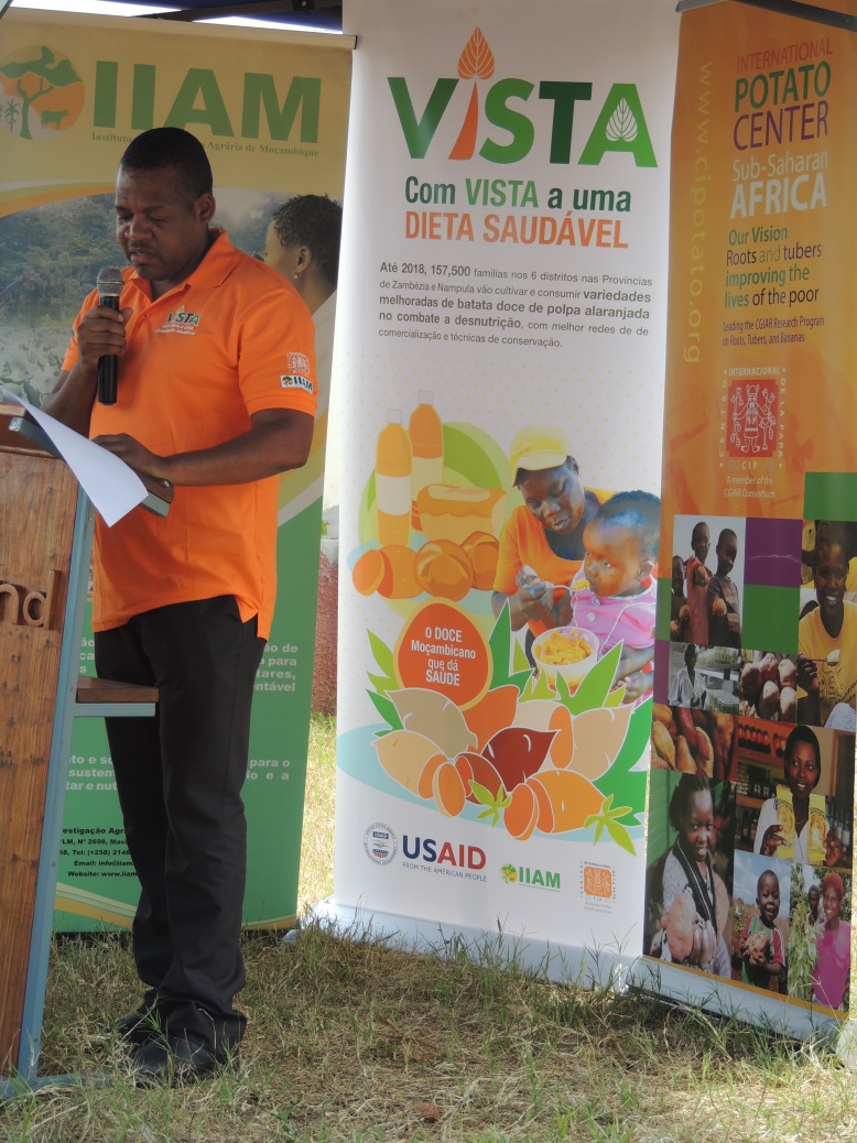 Mr Pedro Zucula, the representative of the Government of Nampula and the Ministry of Agriculture