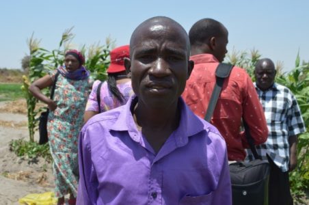Figure 2 - Farmer Julius Kayongola; who received 4 vines from SRI-Kibaha to multiply in December 2015