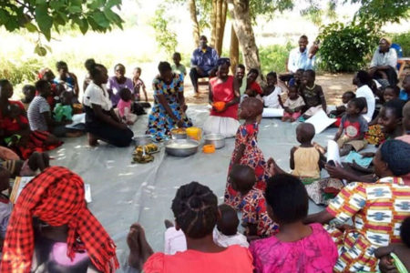 Improving care-givers’ knowledge of good nutrition through monthly community-based care group trainings