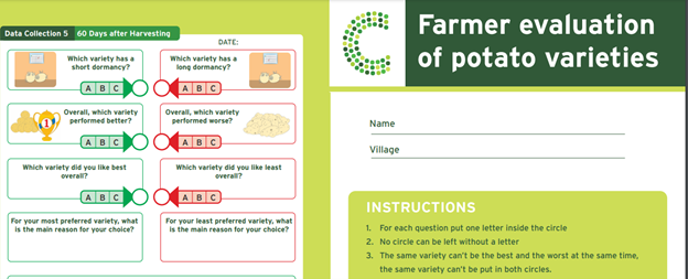 A crop characteristic booklet used by farmers in data collection