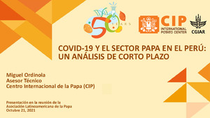 COVID-19 y el sector papa en el Perú: un análisis de corto plazo