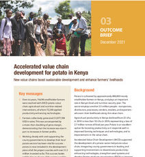 Accelerated value chain development for potato in Kenya. Outcome Brief 3