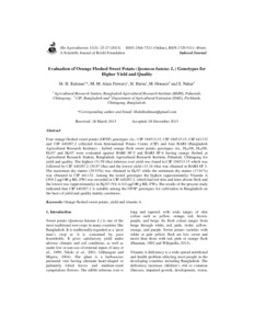 Evaluation of orange fleshed sweet potato (Ipomoea batatas L ...