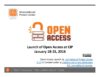 Launch of Open Access at CIP