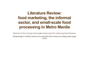 The informal food sector, food marketing and small-scale food processing in Metro Manila: an annotated bibliography