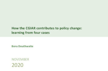 How the CGIAR contributes to policy change: learning from four cases