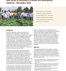 New center of excellence in potato and sweetpotato research - Karnataka, India. Project profile.