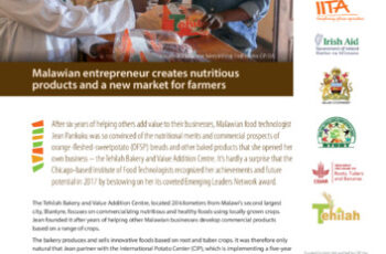 Malawian entrepreneur creates nutritious products and a new market for farmers. Outcome story
