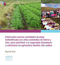 Potenciales nuevas variedades de papa biofortificada con altos contenidos de hierro y zinc, para contribuir a la seguridad alimentaria y nutricional en agricultura familiar alto andina. Reporte Final STC.