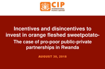 Roundtable Meeting Nairobi, Kenya - Incentives and disincentives to invest in orange fleshed sweetpotato - the case of pro-poor public-private partnerships in Rwanda