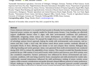 Integrating environmental, socio-economic, and biological data in a farmer-led potato trial for enhanced varietal assessment in Rwanda